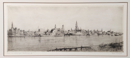 Belgische etser R. Malfliet met een ets