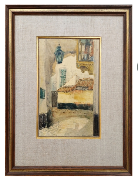 Schilderijtje, de Vlaaikensgang te Antwerpen