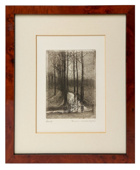 Kleine gesigneerde ets van Romain Malfliet kopen