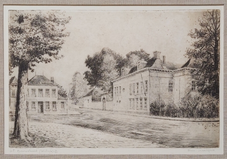 Belgische etser Romain Malfliet met een ets