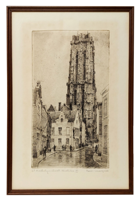 Gesigneerde ets van Romain Malfliet kopen