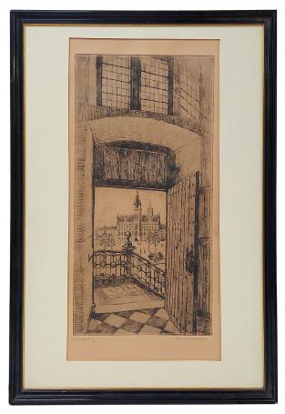 Gesigneerde ets van Romain Malfliet kopen