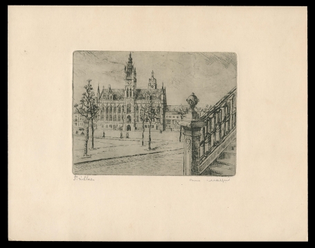 Kleine gesigneerde ets van Romain Malfliet kopen