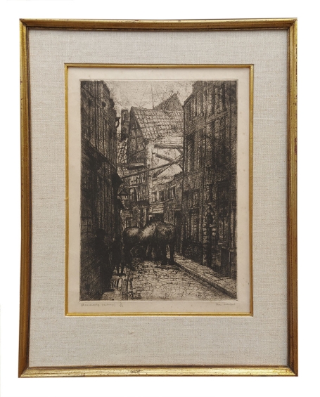 Gesigneerde ets van Romain Malfliet kopen