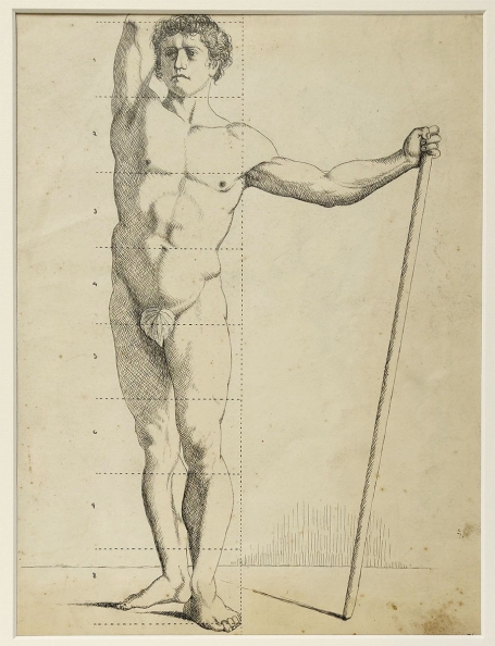 Belgische etser R. Malfliet met een tekening