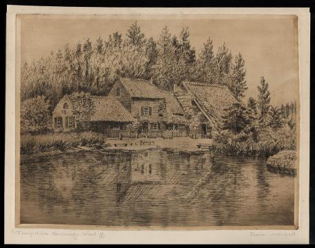 Gesigneerde ets van Romain Malfliet kopen