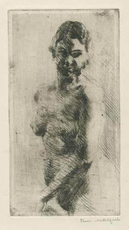 Belgische etser R. Malfliet met een ets