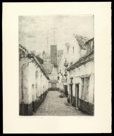 Gesigneerde en benoemde ets van Romain Malfliet kopen