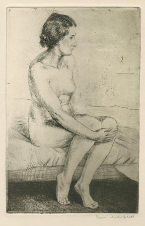 Belgische etser R. Malfliet met een ets