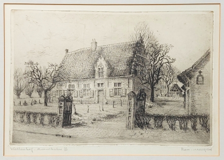 Belgische etser R. Malfliet met een ets