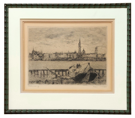 Gesigneerde ets van Romain Malfliet kopen