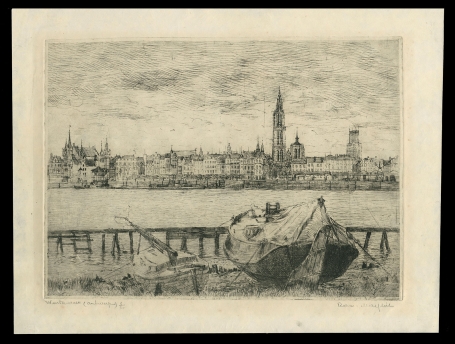 Gesigneerde ets van Romain Malfliet kopen