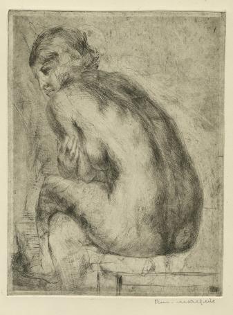 Belgische etser R. Malfliet met een ets