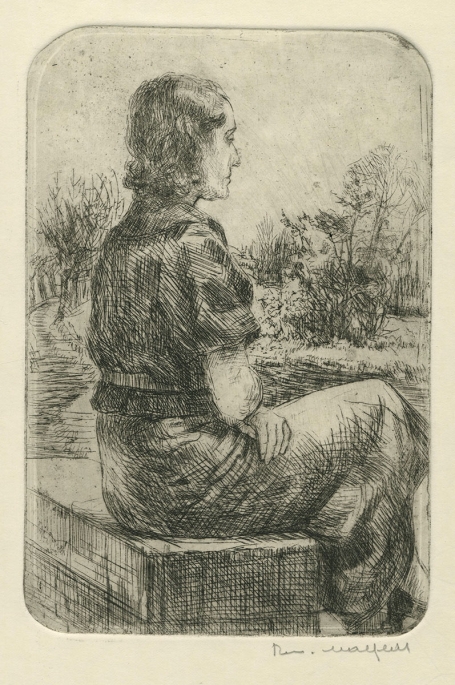 Belgische etser R. Malfliet met een sobere ets