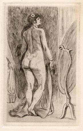 Félicien Rops met een ets uit 1881