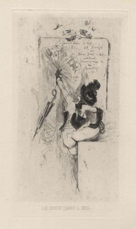 Félicien Rops met een gravure uit 1905