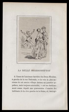Félicien Rops met een ets uit 1864 , La Belle Moissonneuse