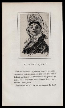 Félicien Rops met een ets uit 1864 , La Boule Noire
