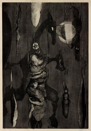 Ets van de Belgische etser Roger Van Akelyen