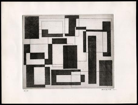 Abstracte ets van de Belgische kunstenaar Léon Smets kopen
