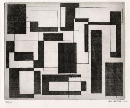 Genummerde ets van Léon Smets (Mechelse kunstenaar)