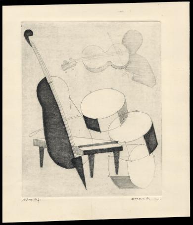 Het orkest geëtst door Mechelse kunstenaar Léon Smets