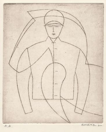 Abstract figuratief kunstwerk op papier
