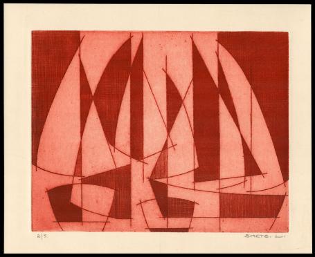 Abstracte ets van de kunstenaar Léon Smets kopen
