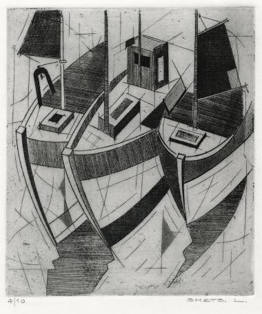 Een gesigneerde ets van Léon Smets