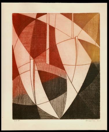 Abstracte ets van de Belgische kunstenaar Léon Smets kopen