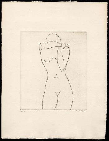 Naakt gravure van de Belgische kunstenaar Léon Smets kopen