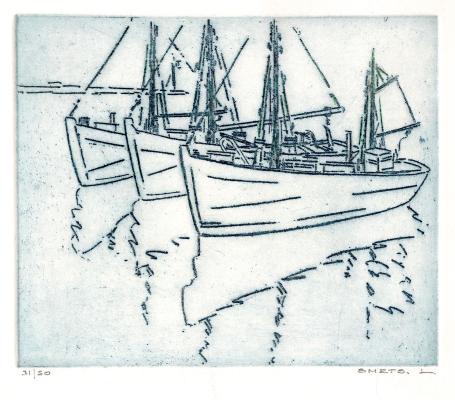 Een genummerde ets van Léon Smets