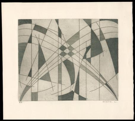 Abstracte ets van de Belgische etser Léon Smets kopen