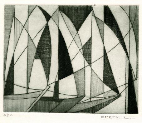 Een genummerde ets van Léon Smets