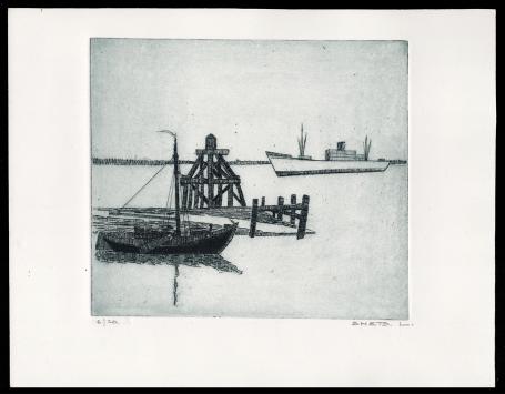 Schepen geëtst door Mechelse kunstenaar Léon Smets