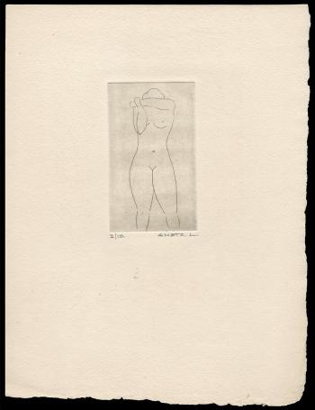 Naakte vrouw geëtst door L. Smets