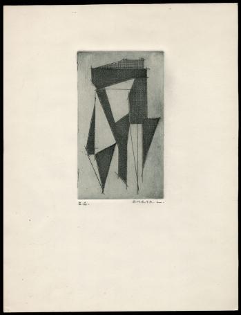 Abstract kunstwerk geëtst door Mechelse kunstenaar Léon Smets