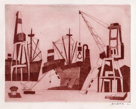 Een genummerde ets van Léon Smets