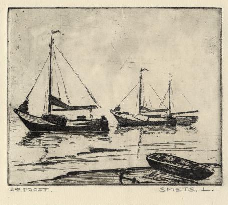 Vroege ets van Léon Smets (Mechelse kunstenaar)