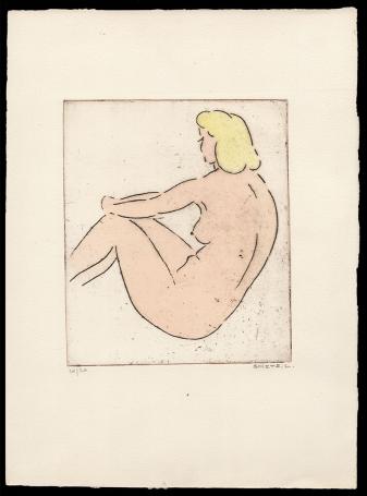 Opgehoogde ets van de Belgische graficus Léon Smets