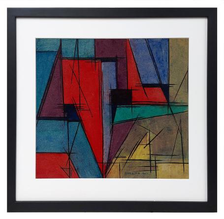 Abstract schilderij door de kunstschilder Léon Smets