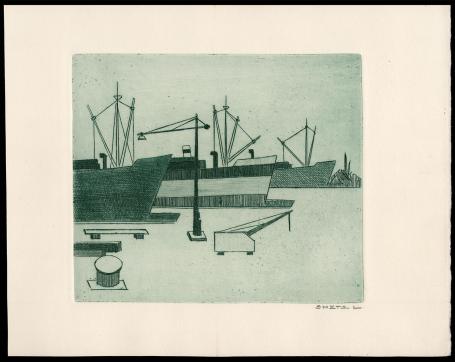 Droogdokken geëtst door kunstenaar Léon Smets