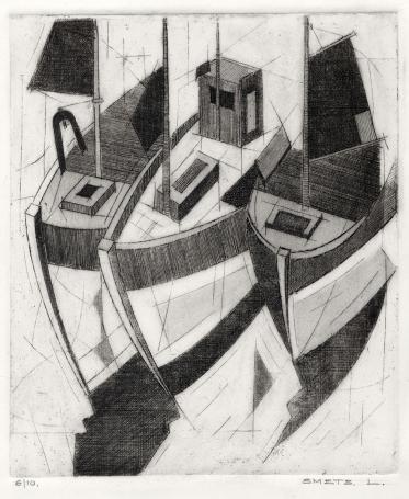 Een gesigneerde ets van Léon Smets