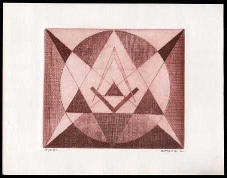 Abstracte ets van de Belgische kunstenaar Léon Smets kopen