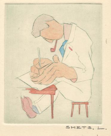 Een opgehoogde ets van Léon Smets