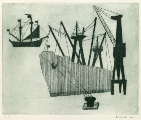 Genummerde ets van Léon Smets