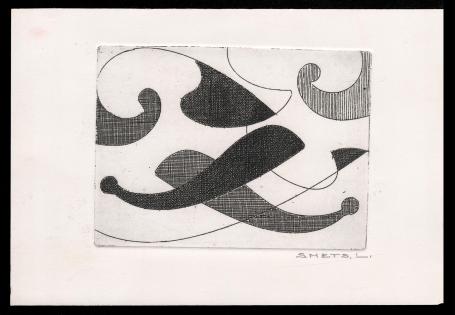 Abstract kunstwerkje op papier gedrukt