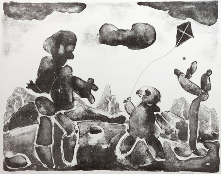 Grafisch werk van 1992 van de Gentse kunstenaar Gustaaf Prils