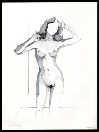 Naakttekening van de Belgische kunstschilder Eugène Eechaut kopen