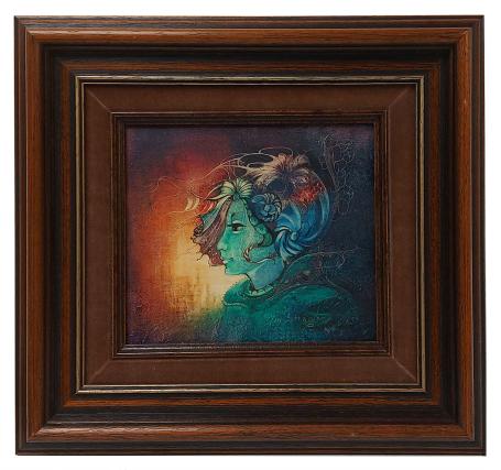 Surrealistisch schilderij van de kunstschilderes Jin Stragier